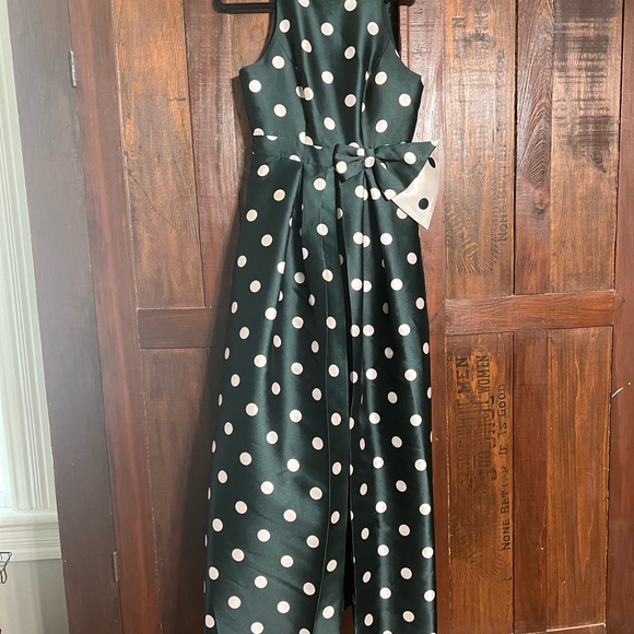 KAY UNGER Andrea Polka Dot Jumpsuit With Skirt Overlay Sz 4 - Picture 6 of 6